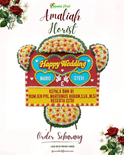 Karangan Papan Bunga Pernikahan di Bumen